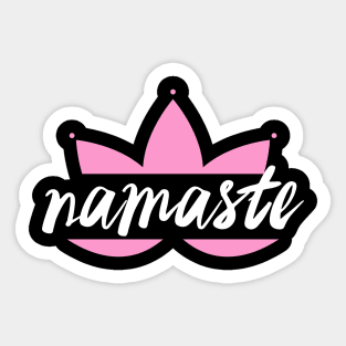 Namaste on pink yoga lotus Yoga design Sticker